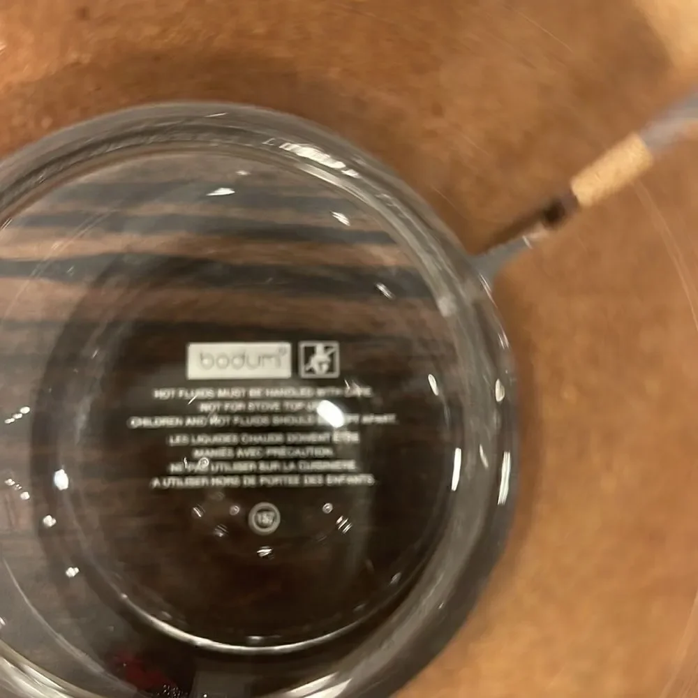 Bodum pour over, 3 cup glass, use paper filters, great for travel, hot coffee.